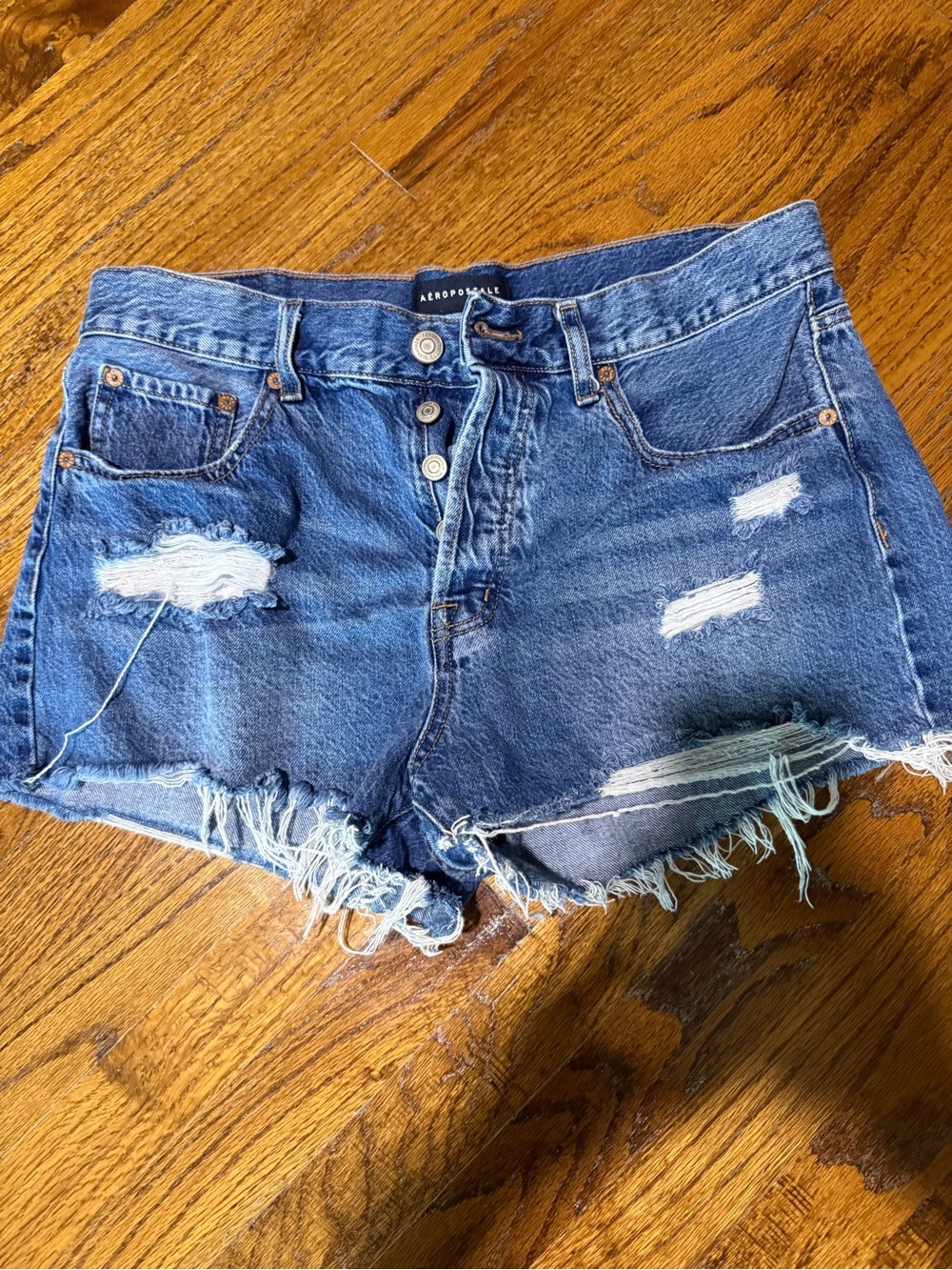 Aeropostale Distressed Blue Denim Cutoff Shorts